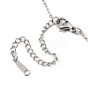 Non-Tarnish 201 Stainless Steel Teardrop with Yoga Pendant Necklace with Cable Chains NJEW-Q317-35P-3