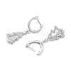 Brass Micro Pave Clear Cubic Zirconia Huggie Hoop Earrings for Christmas ZIRC-I053-03P-3