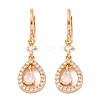 Brass Micro Pave Clear Cubic Zirconia Leverback Earrings EJEW-K300-59G-02-4