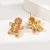 Christmas Rack Plating Brass Cubic Zirconia Stud Earrings EJEW-K245-54B-G-2