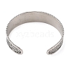 Viking Compass 304 Stainless Steel Open Cuff Bangles for Men BJEW-U001-01AS-3