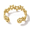 Vacuum Plating 201 Stainless Steel Hollow Star Open Cuff Rings for Women RJEW-C092-11G-3