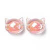 UV Plating Rainbow Iridescent Acrylic Beads OACR-H015-05E-2