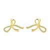 Left and Right Bowknot Brass Cuff Earrings EJEW-I305-60G-1