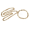 304 Stainless Steel Link Chain Bracelet & Necklace Jewelry Sets SJEW-L199-17G-4