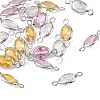 SHEGRACE Brass Pave Cubic Zirconia Oval Connector Charms XGRQ2O871-439P-1