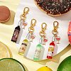 Goblet Alloy Enamel with Wine Resin Pendant Decorations HJEW-JM02524-2