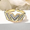 Brass Micro Pave Clear Cubic Zirconia Cuff Rings RJEW-U035-08GP-2