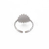 Non-Tarnish 304 Stainless Steel Flat Round with Initial Letter Open Cuff Ring for Men Women RJEW-S405-246P-Z-2