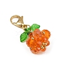 2Pcs Halloween Theme Pumpkin Glass Seed Beads Pendant Decorations HJEW-MZ00283-5