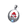 Red Moonstone Mushroom Pendant Necklaces PW-WG005C5-01-2