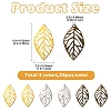 75Pcs 3 Colors Leaf Iron Pendants IFIN-YW0003-67-2