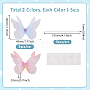 6 Sets 2 Colors Iron & Paper Butterfly Cake Toppers Decorations DIY-GA0007-53-2
