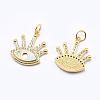 Brass Micro Pave Cubic Zirconia Pendants ZIRC-E126-B06-1