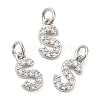 Brass Micro Pave Grade AAA Cubic Zirconia Charms ZIRC-P067-11P-S-NR-1