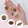 60Pcs 15 Styles 1-Hole Alloy Shank Buttons BUTT-WR0001-37-3