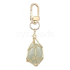 Brass Braided Macrame Pouch Empty Stone Holder for Keychain KEYC-TA00021-04-4