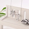 Rhodium Plated 925 Sterling Silver Cat On Branch Pendant Necklace for Women JN1046A-2