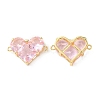 Brass Pave Cubic Zirconia Connector Charms KK-L208-04G-03-1