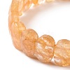 Natural Citrine Oval Beaded Stretch Bracelet G-E010-01L-3