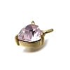 Heart Brass with Glass Charms KK-G525-07G-3