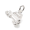 Brass Micro Pave Clear Cubic Zirconia Charms CU-CBAEEA8-30P-2