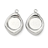 304 Stainless Steel Pendant Cabochon Settings STAS-C167-07B-P-1