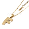 Ion Plating(IP) Initial Letter 304 Stainless Steel Pendant Necklaces NJEW-M199-01G-F-1