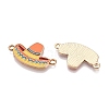 Rack Plating Alloy Enamel Colorful Sombrero Connector Charms ENAM-N056-351G-2