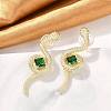 Brass Micro Pave Cubic Zirconia Stud Earrings EJEW-P301-18G-2