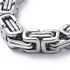 Tarnish Resistant Unisex 201 Stainless Steel Byzantine Chain Bracelets BJEW-L637-34C-P-2