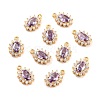 Real 18K Gold Plated Brass Micro Pave Cubic Zirconia Charms ZIRC-Z023-04D-NR-1