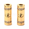 Brass Micro Pave Clear Cubic Zirconia Tube Beads X-ZIRC-P086-04G-2