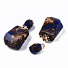 Assembled Synthetic Bronzite and Lapis Lazuli Openable Perfume Bottle Pendants G-S366-059A-3