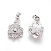 Brass Micro Pave Clear Cubic Zirconia European Dangle Charms OPDL-L016-11P-2