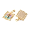 Brass Random Color Glass Pendants KK-Q030-05A-G-3