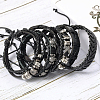 6Pcs 6 Styles PU Imitation Leather Braided Bracelets BJEW-CL0001-52-5