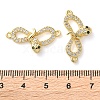 Rack Plating Brass Micro Pave Cubic Zirconia Infinity Snake Connector Charms KK-C084-10B-G-3