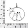 304 Stainless Steel Pendants STAS-I327-02P-03-3