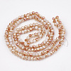 Electroplate Opaque Solid Color Crystal Glass Beads Strands EGLA-S171-03A-02-2