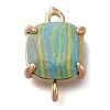 Brass Glass Imitation Gemstone Connector Charms KK-Z076-01G-01-1