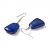 Natural Dyed Lapis Lazuli Trapezoid Dangle Earrings EJEW-D188-02P-08-3