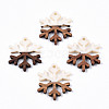 Christmas Theme Opaque Resin & Walnut Wood Pendants RESI-N025-033-B05-2