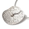 Tibetan Style Alloy Lotus Leaf Pendant Necklaces for Women NJEW-Q343-01AS-2