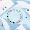 Resin Evil Eye Beads RESI-NB0001-15-6x8-5