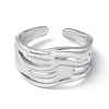 Non-Tarnish 304 Stainless Steel Open Cuff Ring for Women X-RJEW-C046-09P-2