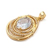 Brass Micro Pave Cubic Zirconia Pendants KK-P263-24KCG-01-2