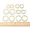 6 Pairs 6 Style Ring & Heart & Flower & Rhombus & Hexagon 201 Stainless Steel Hoop Earrings EJEW-FS0001-06-6