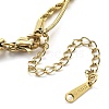 304 Stainless Steel Rope Chain Bracelets BJEW-R003-04G-02-4