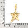 Brass Micro Pave Clear Cubic Zirconia Star European Dangle Charms KK-U044-09G-3